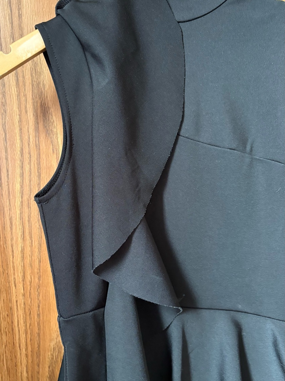 Asymmetrical Black Ruffle Peplum Top - Picture 5 of 9